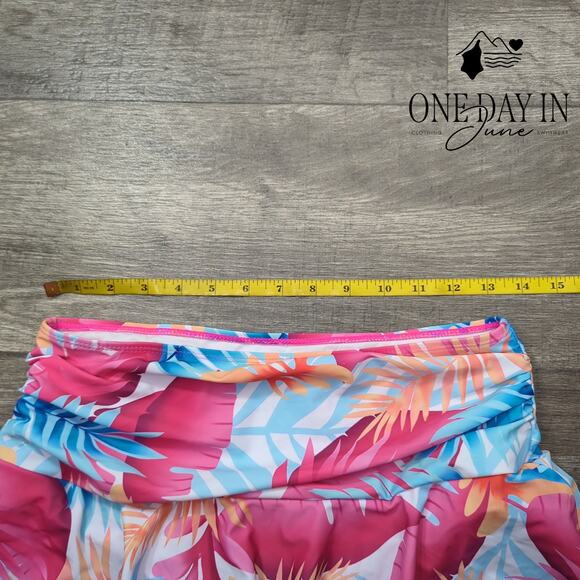CharmLeaks Tropical Skirted Bikini Bottom Size L - Picture 3 of 5
